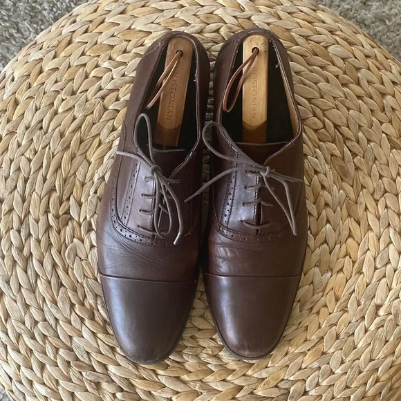 Original Penguin Premium Brown Leather Oxfords - Picture 3 of 8